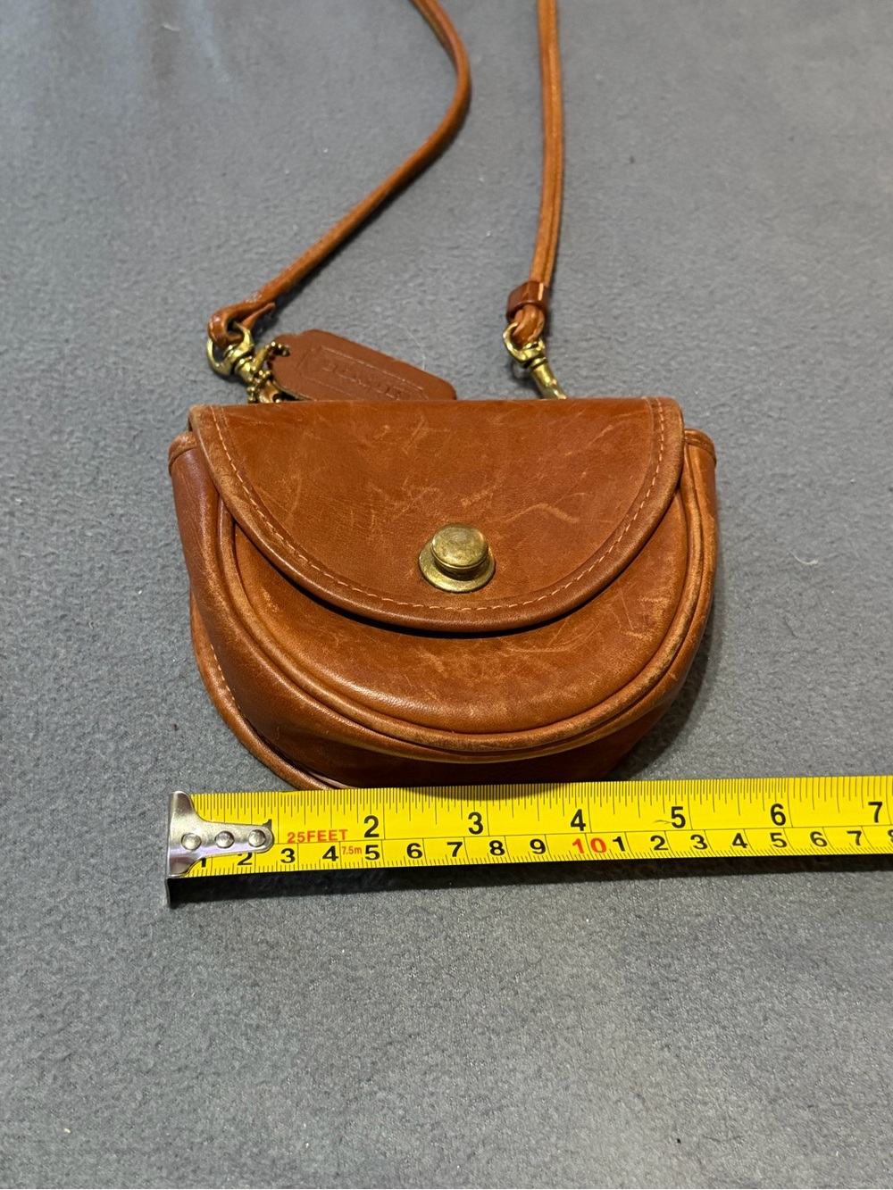 AS IS Vintage Coach Brown Leather Crossbody Belt Bag - Picture 11 of 11